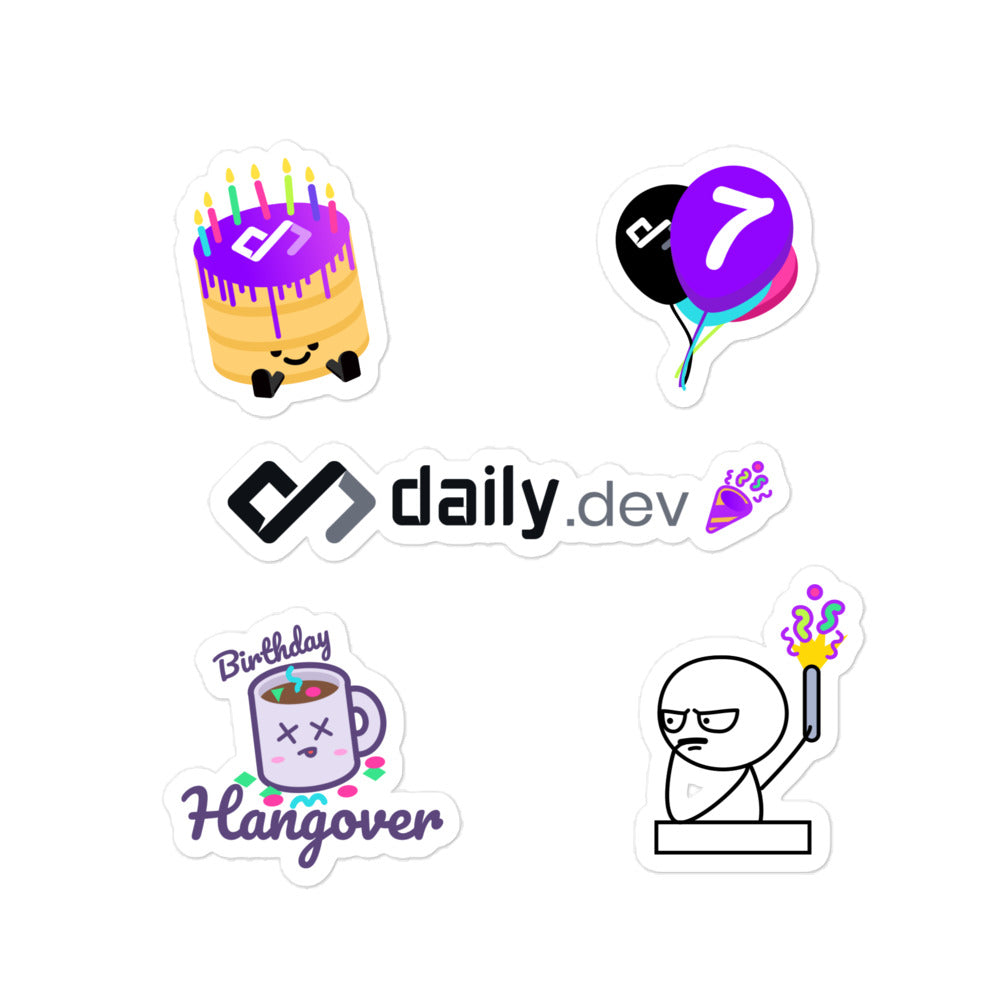 daily.dev 7th Birthday stickers - LIMITED EDITION